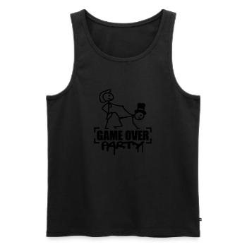 Game Over Party - Men's Premium Organic Tank Top - black - Front - Michal (187cm)