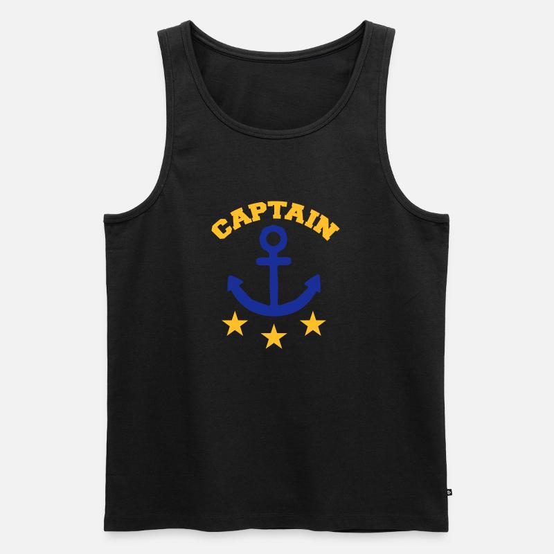Captain - Männer Premium Bio Tank Top - Schwarz