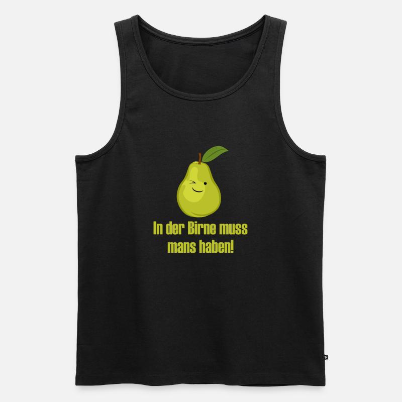 In der Birne muss mans ha - Männer Premium Bio Tank Top - Schwarz