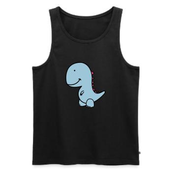 dino - Männer Premium Bio Tank Top - Schwarz - Vorne - Michal (187cm)