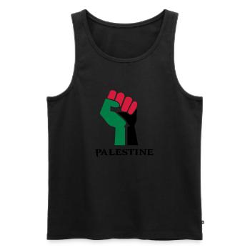 dessin palestinen symbole drapeau palestine - Débardeur bio Premium Homme - noir - Devant - AI Model Male 178 light (178cm)