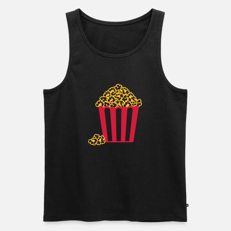 Popcorn - Männer Premium Bio Tank Top - Schwarz