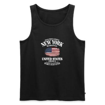 New York - USA Vintage Flag - Männer Premium Bio Tank Top - Schwarz - Vorne - Michal (187cm)