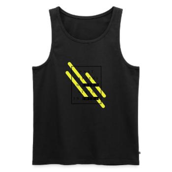 WHAT HAPPENS IN IBIZA STAYS IN IBIZA - Men's Premium Organic Tank Top - black - Front - AI Model Male 178 light (178cm)