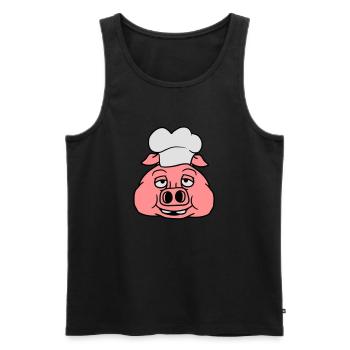 head face cook cooking barbecue bbq chef kitchen a - Men's Premium Organic Tank Top - black - Front - AI Model Male 178 light (178cm)