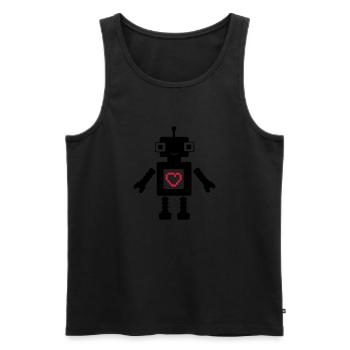 roboter_love_02 - Débardeur bio Premium Homme - noir - Devant - Michal (187cm)