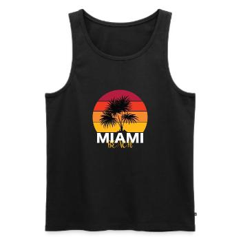 Plage de Miami - Débardeur bio Premium Homme - noir - Devant - AI Model Male 178 light (178cm)