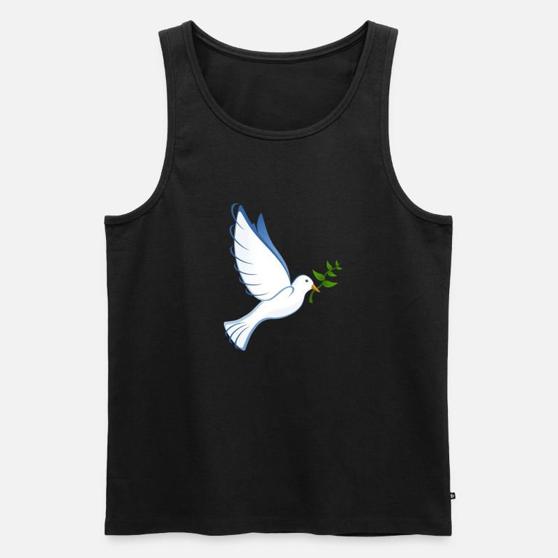 Peace Friedenstaube - Männer Premium Bio Tank Top - Schwarz