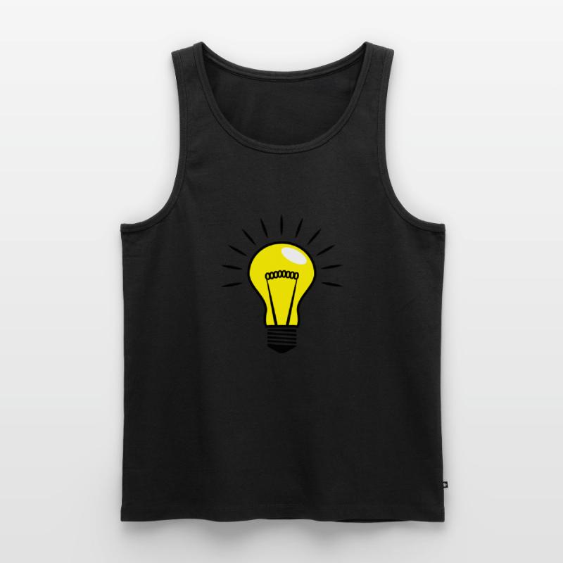 Light bulb Comic Vector 3 Color customizable Men's Premium Organic Tank Top