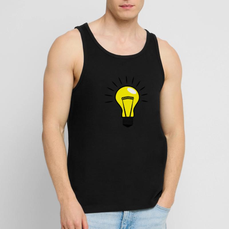 Light bulb Comic Vector 3 Color customizable Men's Premium Organic Tank Top