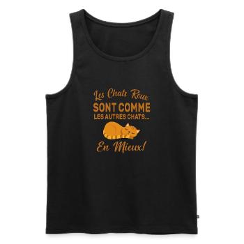 Chats Roux Sont Comme Les Autres Chats En Mieux - Débardeur bio Premium Homme - noir - Devant - Michal (187cm)