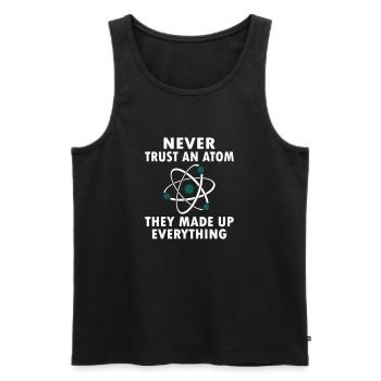 Never Trust An Atom - Débardeur bio Premium Homme - noir - Devant - AI Model Male 178 light (178cm)