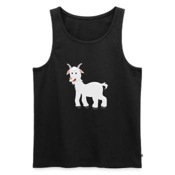 Goat - Men's Premium Organic Tank Top - black - Front - Michal (187cm)