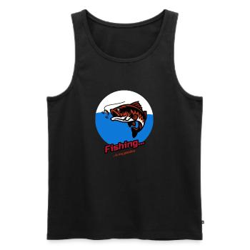 Fishing...is my passion - Männer Premium Bio Tank Top - Schwarz - Vorne - Michal (187cm)