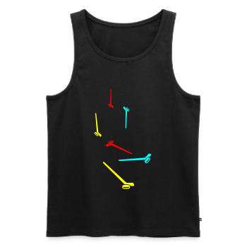 Icône du symbole de hockey sur glace - Débardeur bio Premium Homme - noir - Devant - Michal (187cm)