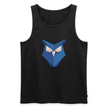 Blaue Eule Origami Kunst - Männer Premium Bio Tank Top - Schwarz - Vorne - AI Model Male 178 light (178cm)