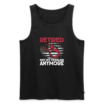 La retraite n’est plus mon problème – Prison à la retraite - Débardeur bio Premium Homme - noir - Devant - AI Model Male 178 light (178cm)