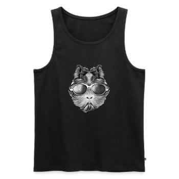 Guinea pig cool sunglasses funny design 11 - Men's Premium Organic Tank Top - black - Front - AI Model Male 178 light (178cm)