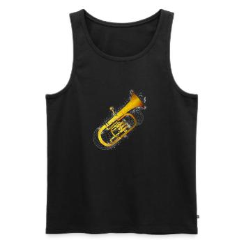Tuba Universe - Men's Premium Organic Tank Top - black - Front - Michal (187cm)