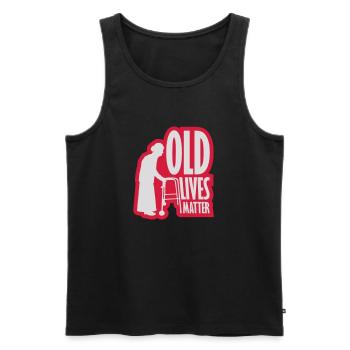 old lives matter quote - Men's Premium Organic Tank Top - black - Front - AI Model Male 178 light (178cm)
