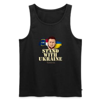 Ukraine North Carolina - Männer Premium Bio Tank Top - Schwarz - Vorne - AI Model Male 178 light (178cm)
