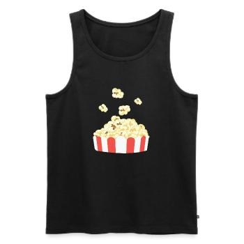 Popcorn Cheatday Movienight Sweet Mood Mood - Débardeur bio Premium Homme - noir - Devant - AI Model Male 178 light (178cm)
