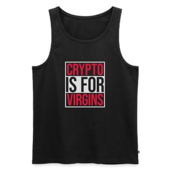 crypto is for virgins - Männer Premium Bio Tank Top - Schwarz - Vorne - AI Model Male 178 light (178cm)