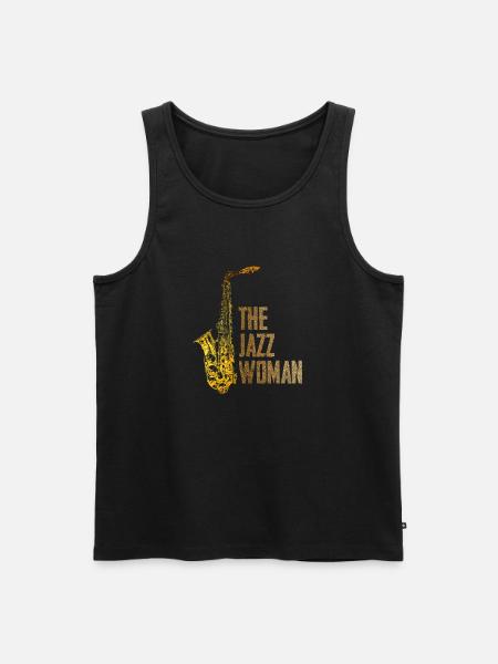 Jazz Frau - Männer Premium Bio Tank Top - Schwarz