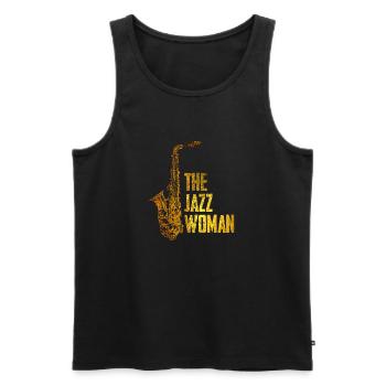 Femme de jazz - Débardeur bio Premium Homme - noir - Devant - AI Model Male 178 light (178cm)