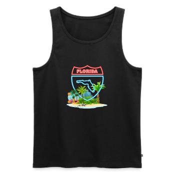 Florida, USA - Men's Premium Organic Tank Top - black - Front - Michal (187cm)