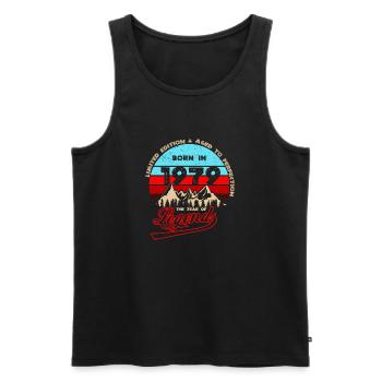 Legends 1979 - Men's Premium Organic Tank Top - black - Front - Michal (187cm)