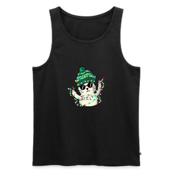 Christmas - Merry Catmas! - Men's Premium Organic Tank Top - black - Front - Michal (187cm)