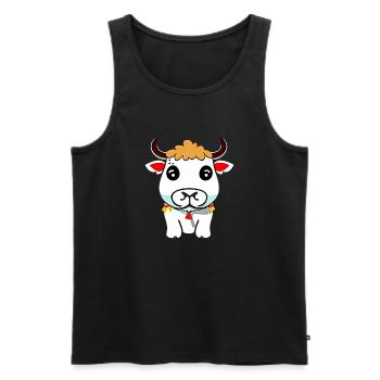 vache mignon ferme animale drôle vaches animaux nouveau 9 - Débardeur bio Premium Homme - noir - Devant - Michal (187cm)