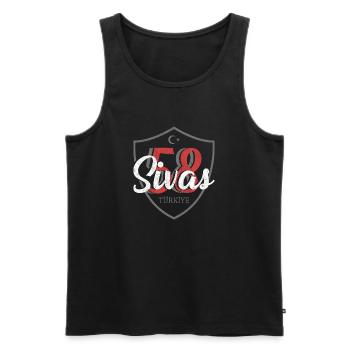 Sivas - Männer Premium Bio Tank Top - Schwarz - Vorne - AI Model Male 178 light (178cm)