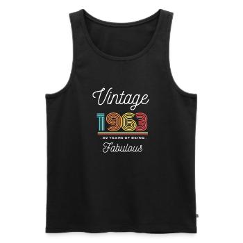 60th Birthday Vintage 1963 - Men's Premium Organic Tank Top - black - Front - Michal (187cm)