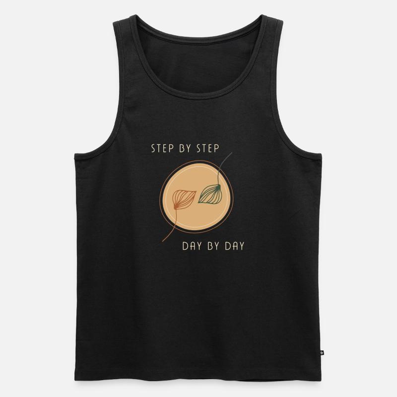 step by step day by day - Männer Premium Bio Tank Top - Schwarz