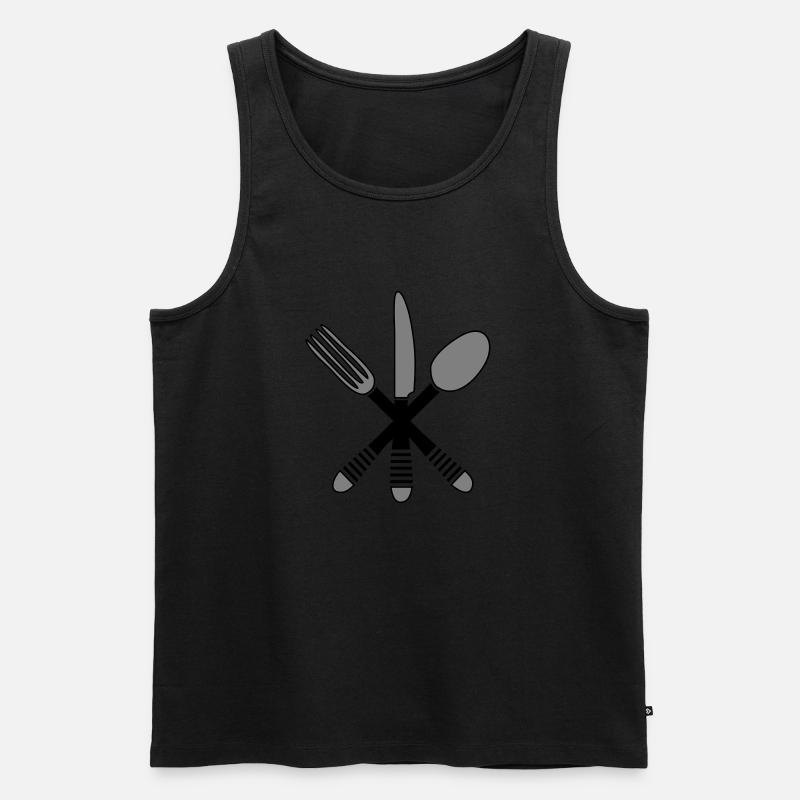 Besteck kochen 2 - Männer Premium Bio Tank Top - Schwarz