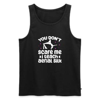 You don't scare me i teach aerial silk | - Männer Premium Bio Tank Top - Schwarz - Vorne - Michal (187cm)