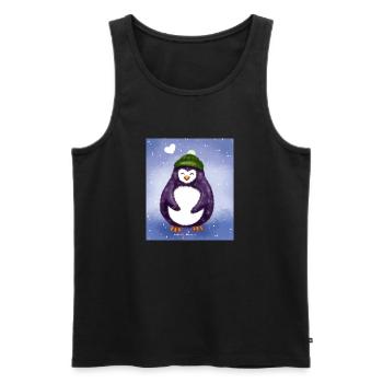 Winter Pinguin - Männer Premium Bio Tank Top - Schwarz - Vorne - Michal (187cm)