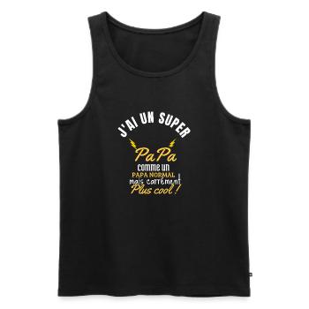 Super papa, carrément plus cool - Débardeur bio Premium Homme - noir - Devant - Michal (187cm)