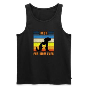 Meilleur propriétaire de chat de chien de mère en fourrure - Débardeur bio Premium Homme - noir - Devant - Michal (187cm)