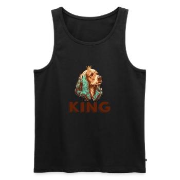 COCKER SPANIEL DOG KING BREED CUTE RESCUE SHEPHERD - Men's Premium Organic Tank Top - black - Front - Michal (187cm)