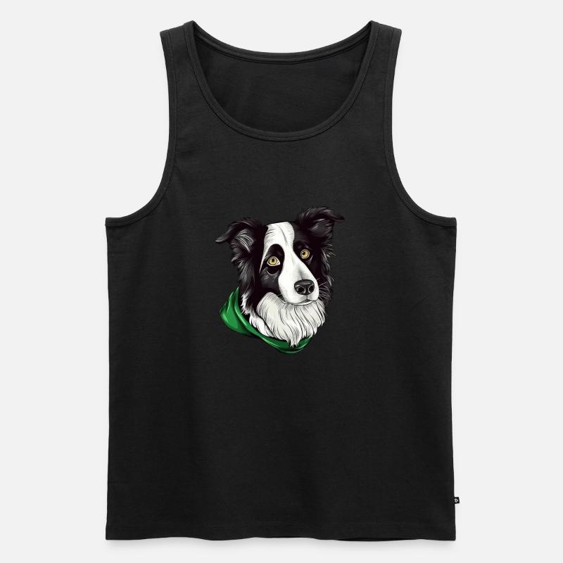 Border Collie - Männer Premium Bio Tank Top - Schwarz