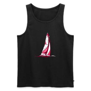 Sailing Ship Sailing Sailing Sailboat Sailor - Men's Premium Organic Tank Top - black - Front - AI Model Male 178 light (178cm)