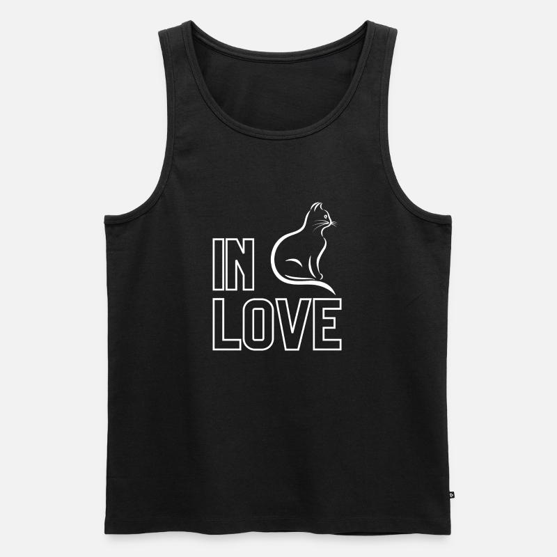 katze in love - Männer Premium Bio Tank Top - Schwarz