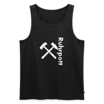 Ruhrpott Vertikal - Männer Premium Bio Tank Top - Schwarz - Vorne - AI Model Male 178 light (178cm)