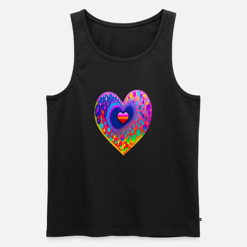 Mit Herz - Männer Premium Bio Tank Top - Schwarz