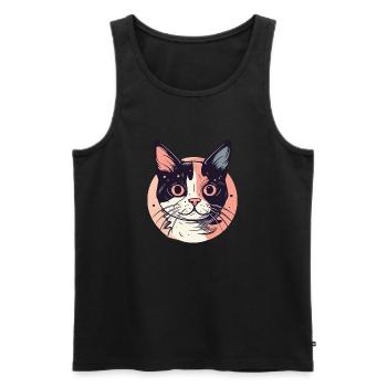Katze - Männer Premium Bio Tank Top - Schwarz - Vorne - Michal (187cm)