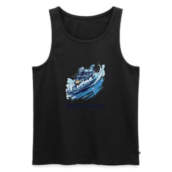 Moto marine Surfrider - Débardeur bio Premium Homme - noir - Devant - AI Model Male 178 light (178cm)