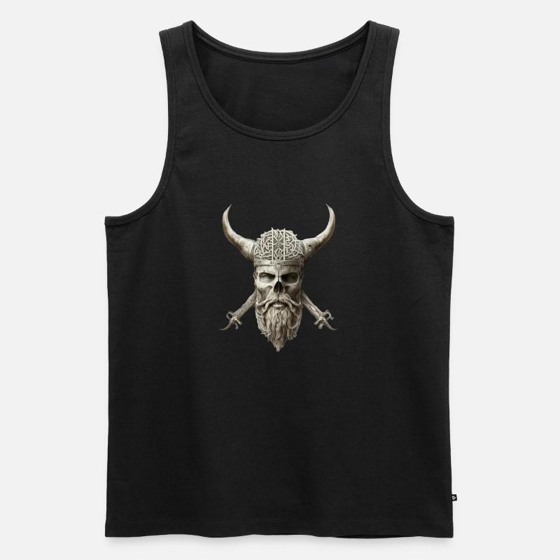 Viking Skull Bright - Männer Premium Bio Tank Top - Schwarz